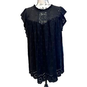 Torrid Popover Ruffled Sleeve Eyelet Lace Size 2/XL